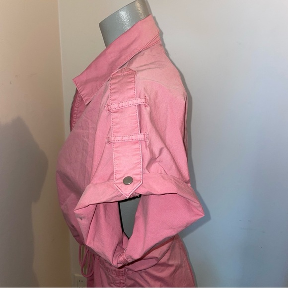 Pistola romper zip up short sleeve shorts jumpsuit drawstring pink cotton small - Picture 5 of 10
